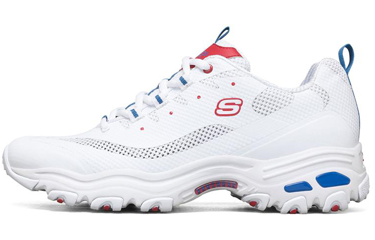 Skechers D'Lites 1.0 Low-Top Running Shoes White/Blue/Red 888014-WBRD