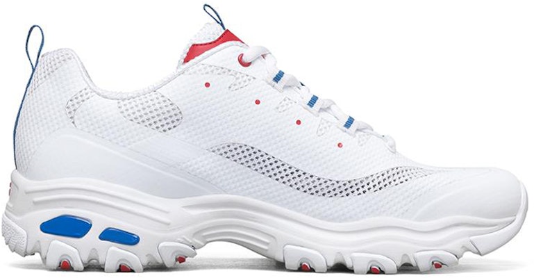 Skechers D'Lites 1.0 Low-Top Running Shoes White/Blue/Red 888014-WBRD Order Skechers D'Lites 1.0 Low-Top Running Shoes White/Blue/Red 888014-WBRD