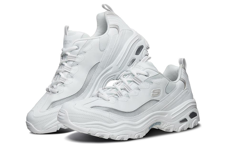 Lookbook Skechers D''Lites 1.0 Low Laufschuhe Grau/Weiß 666090-WLGY