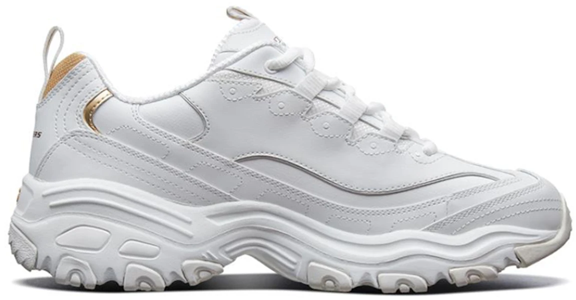 Skechers D'lites 1.0 Running Shoes White/Gold 52676-WGD Lookbook Skechers D'lites 1.0 Running Shoes White/Gold 52676-WGD
