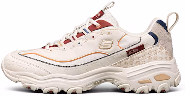 Skechers D lites Low-Top Running Shoes Beige/Red 666169-WHT Skechers D lites Low-Top Running Shoes Beige/Red 666169-WHT