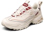 Lookbook Skechers D Lites Kasut Larian Low-Top Beige/Merah 666169-WHT