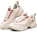 Shop Skechers D Lites Kasut Larian Low-Top Beige/Merah 666169-WHT