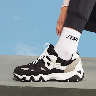 (Women) Skechers D lites 2.0 Sneaker Black/White/Grey 99999693-BKW Details for (Women) Skechers D lites 2.0 Sneaker Black/White/Grey 99999693-BKW