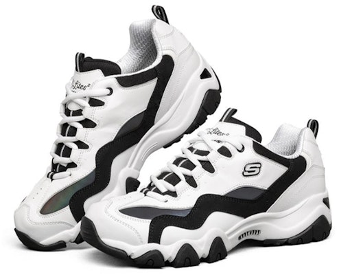 Skechers D lites 2.0 Running Shoes White/Black/Grey 666157-WBMT Lookbook Skechers D lites 2.0 Running Shoes White/Black/Grey 666157-WBMT