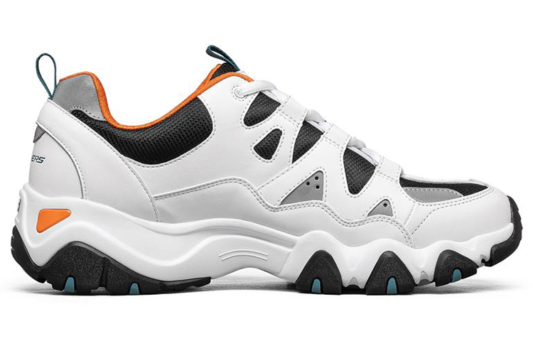 Skechers D'Lites 2.0 Low Top Running Shoes White/Black/Orange 圖 2