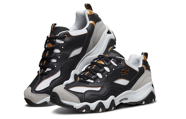 Lookbook Skechers D''Lites 2.0 Laufschuhe Low-Top Schwarz/Gold 666106-BKGD
