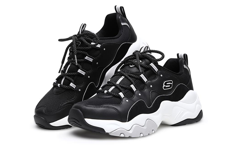 Skechers D lites 3.0 Low-Top Daddy Shoes Black/White 圖 3