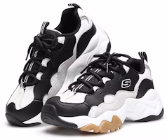 Skechers D'Lites 3.0 'Hitam Putih Coklat Kelabu' 999880-BKTN Lookbook Skechers D'Lites 3.0 'Hitam Putih Coklat Kelabu' 999880-BKTN