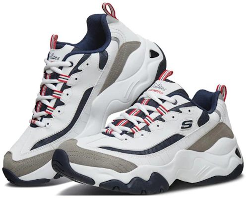 Skechers D''Lites 3.0 Low-Top Daddy Schuhe Weiß/Grau/Blau 999226-WNVR Lookbook Skechers D''Lites 3.0 Low-Top Daddy Schuhe Weiß/Grau/Blau 999226-WNVR