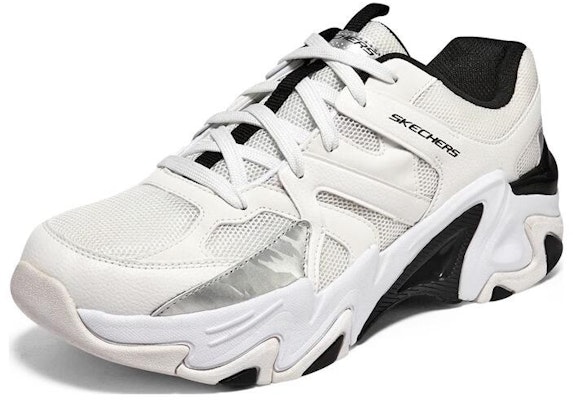 Skechers 機甲鞋三代 減震防滑耐磨 低筒 老爹鞋 白黑 Lookbook Skechers 機甲鞋三代 減震防滑耐磨 低筒 老爹鞋 白黑