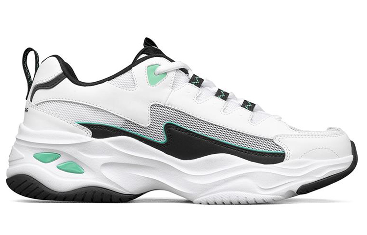 Order Skechers D''Lites 4.0 lage hardloopschoenen Zwart/Wit/Groen 894006-WBK