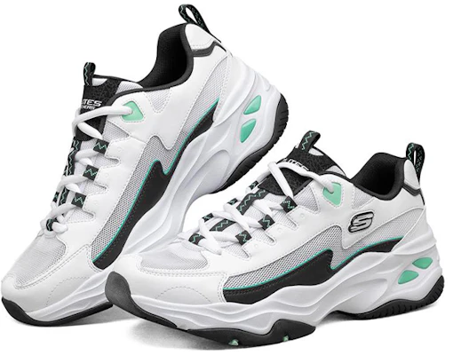 Skechers D''Lites 4.0 lage hardloopschoenen Zwart/Wit/Groen 894006-WBK Lookbook Skechers D''Lites 4.0 lage hardloopschoenen Zwart/Wit/Groen 894006-WBK