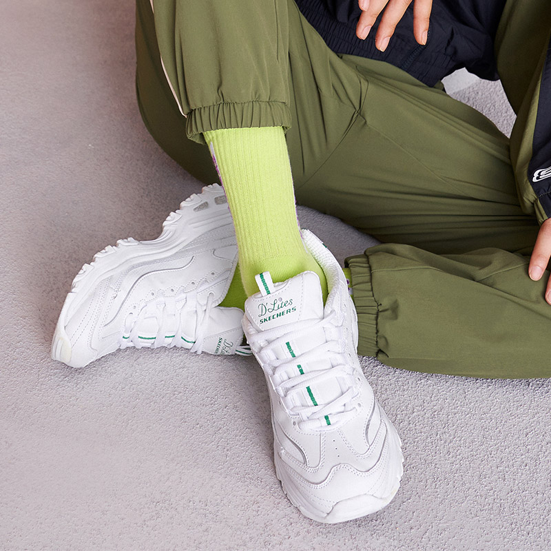 (W) Skechers DLites White Green 圖 5