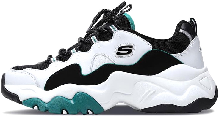 skechers-d-lites-black-white-green-999878-wgrn