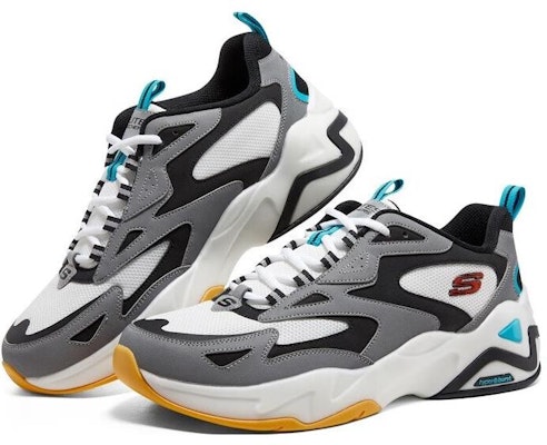 Skechers D'Lites Hyper Burst 'Kelabu Putih Multi' 894253-BKSR Lookbook Skechers D'Lites Hyper Burst 'Kelabu Putih Multi' 894253-BKSR