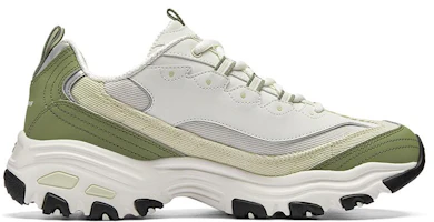 Order Skechers D‘LITES 奶茶熊 青椰斑斕 舒適 減震耐磨透氣 低筒 老爹鞋 男款 白綠色