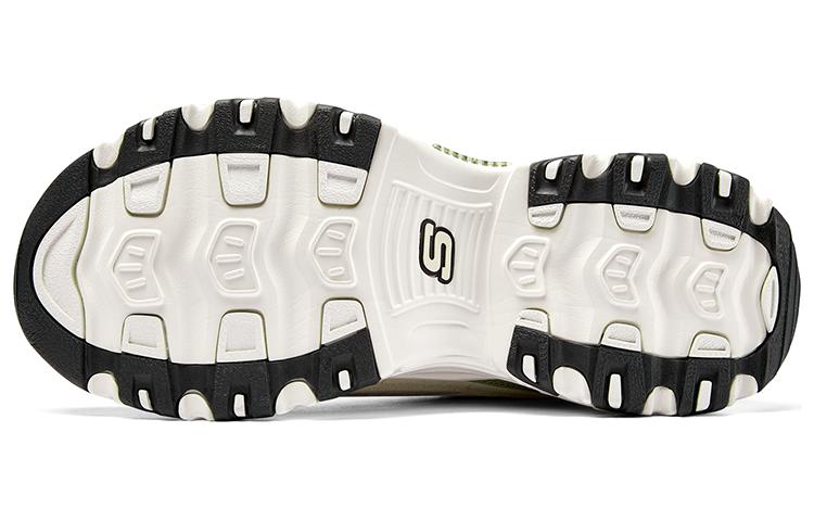 Details for Skechers D‘LITES 奶茶熊 青椰斑斕 舒適 減震耐磨透氣 低筒 老爹鞋 男款 白綠色