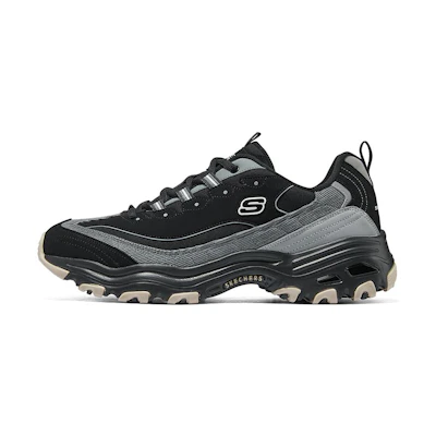 Skechers D'lites 1.0 Marathon Running Shoes 'Black Grey'