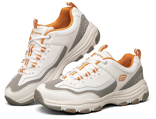 Sepatu Lari Skechers D'Lites I-Conik Low-Top Putih/Oranye/Abu-abu 8790091-WMLT Shop Sepatu Lari Skechers D'Lites I-Conik Low-Top Putih/Oranye/Abu-abu 8790091-WMLT