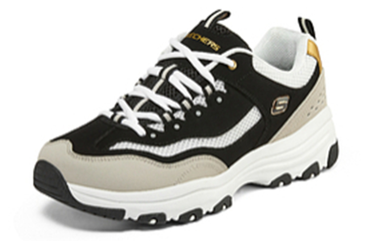 Lookbook Skechers D'Lites 'Oreo Nut Cocoa' Sepatu Wanita Hitam Putih 8790138-BKGD