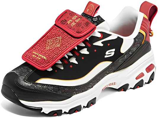 Skechers D‘LITES 紅包鞋 紅包裝飾 CNY 兔年限定 減震防滑耐磨 低筒 爸爸鞋 黑紅黃 Lookbook Skechers D‘LITES 紅包鞋 紅包裝飾 CNY 兔年限定 減震防滑耐磨 低筒 爸爸鞋 黑紅黃