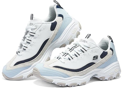 Skechers D'Lites Varsity Spirit Kasut 'Putih Beige Biru' 894282-NTNV Shop Skechers D'Lites Varsity Spirit Kasut 'Putih Beige Biru' 894282-NTNV