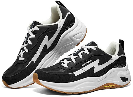 Skechers D'lites Wave 可風波浪熊貓鞋 低筒耐磨運動休閒鞋 黑白色 Lookbook Skechers D'lites Wave 可風波浪熊貓鞋 低筒耐磨運動休閒鞋 黑白色