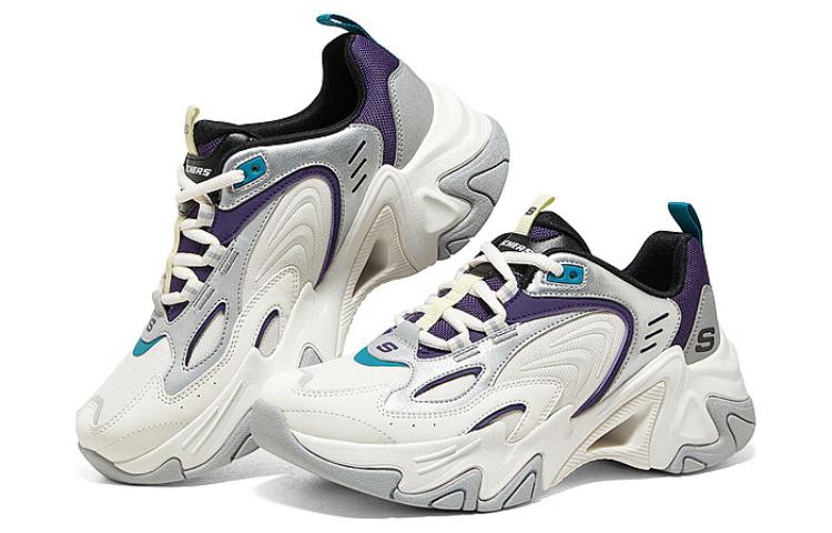 Shop スケッチャーズ D'Lites スタミナ (白/銀/紫) 896261-WMLT