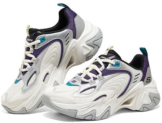 (Women) Skechers D'Lites Stamina Shoes 'White Silver Purple' 896261-WMLT Shop (Women) Skechers D'Lites Stamina Shoes 'White Silver Purple' 896261-WMLT