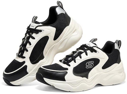 Skechers D‘lites Airy 3.0 時尚復古低筒老爹鞋 黑白 Lookbook Skechers D‘lites Airy 3.0 時尚復古低筒老爹鞋 黑白