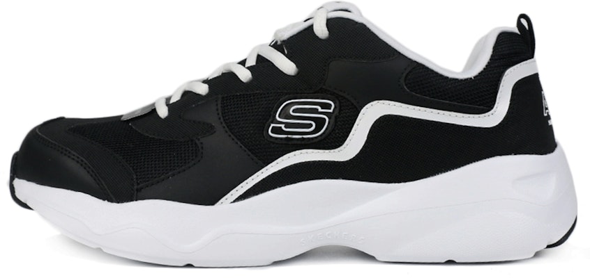 Skechers D'lites Airy Sports Shoe Black White 666117-BLK Buy Skechers D'lites Airy Sports Shoe Black White 666117-BLK