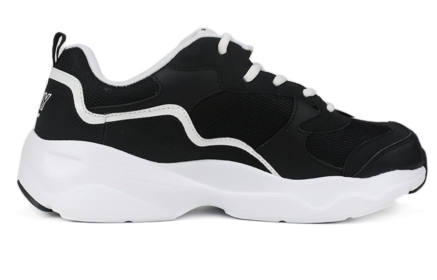 Skechers D'lites Airy Sports Shoe Black White 圖 2