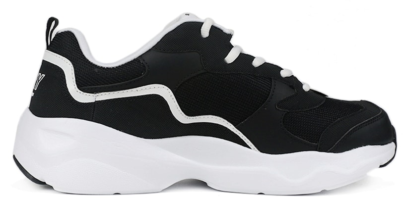 Skechers D'lites Airy Sports Shoe Black White 666117-BLK Order Skechers D'lites Airy Sports Shoe Black White 666117-BLK