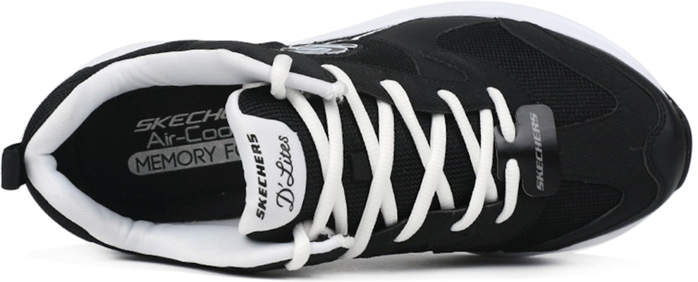 Skechers D'lites Airy Sports Shoe Black White 666117-BLK Shop Skechers D'lites Airy Sports Shoe Black White 666117-BLK