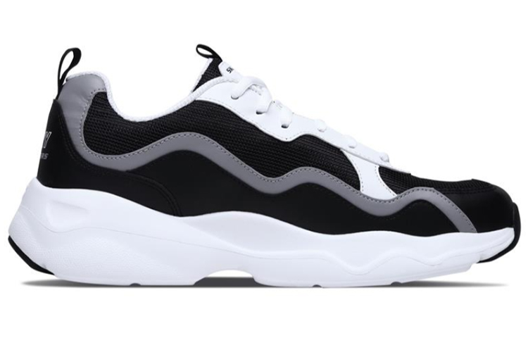 Skechers D'lites Airy Running Shoes Black/White/Gray 圖 2