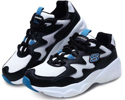 Skechers D'LITES Airy 時尚拼接 低幫 運動休閒鞋 男女同款 黑白藍 Lookbook Skechers D'LITES Airy 時尚拼接 低幫 運動休閒鞋 男女同款 黑白藍