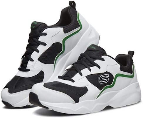 Skechers D'lites Airy 跑鞋 白黑綠 Lookbook Skechers D'lites Airy 跑鞋 白黑綠