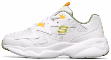 (Women) Skechers D'lites Airy Sports Shoes White/Green/Yellow 88888105-WGRN (Women) Skechers D'lites Airy Sports Shoes White/Green/Yellow 88888105-WGRN