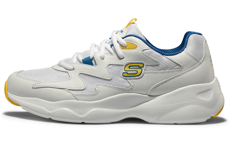 Skechers D Lites Airy Low-Top Running Shoes White/Yellow/Blue 999090-BLYL