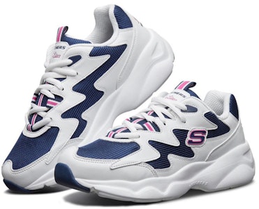 Skechers D'lites Airy 防滑低筒懷舊風鞋款 男女皆適 白藍粉 Lookbook Skechers D'lites Airy 防滑低筒懷舊風鞋款 男女皆適 白藍粉