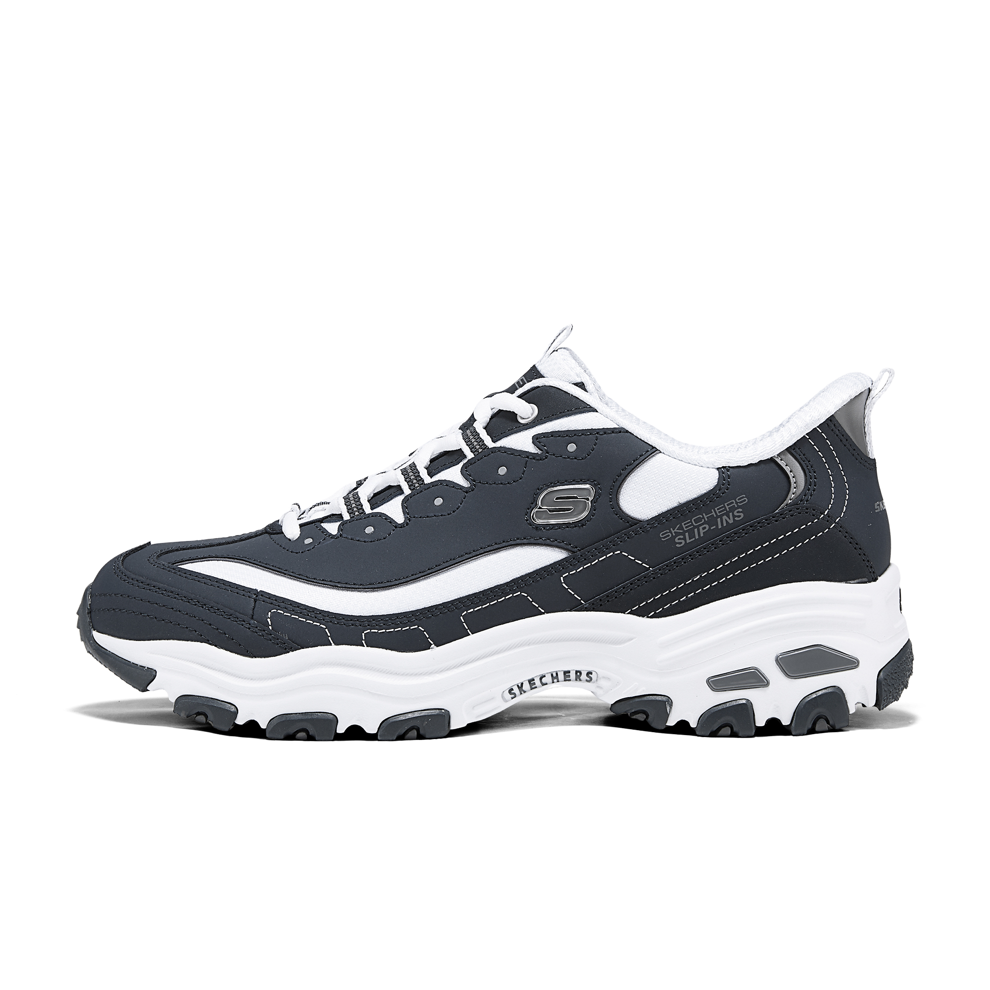 Skechers D'Lites Blue White Breathable Comfortable Low-Top Dad Sneakers 232667-NVW