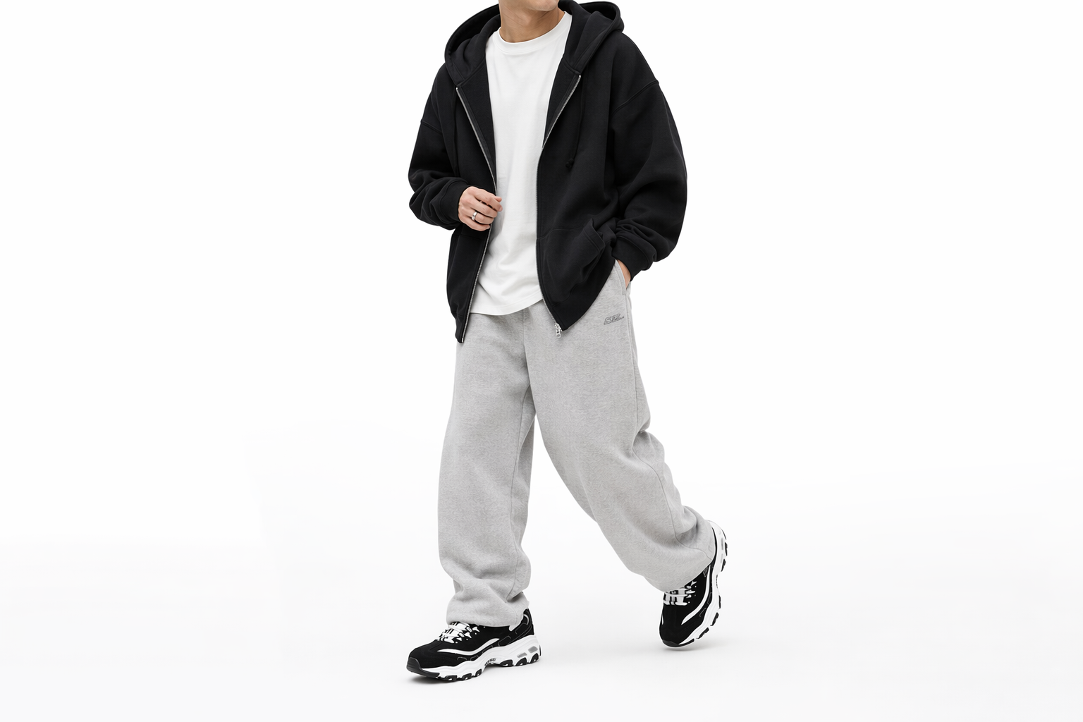 Order Skechers D'LITES Kasut Daddy 'Putih Hitam' 52675-BKW