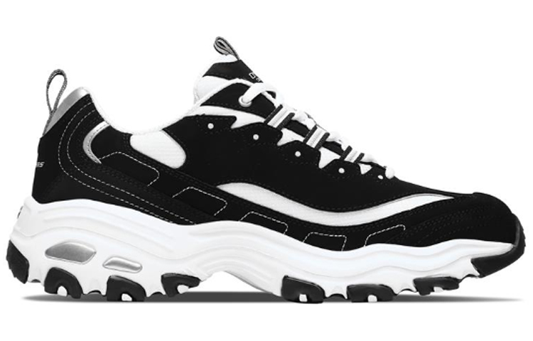 Lookbook Skechers D'LITES Kasut Daddy 'Putih Hitam' 52675-BKW