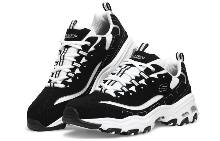 Shop Skechers D'LITES Kasut Daddy 'Putih Hitam' 52675-BKW