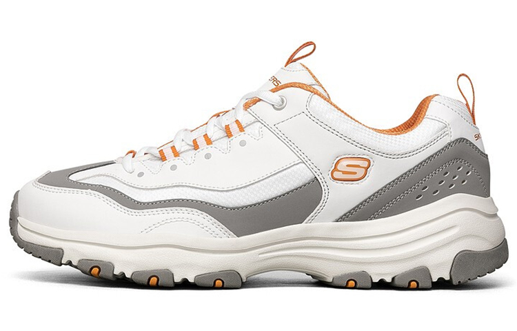Skechers D'Lites I-Conik Low-Top Running Shoes White/Orange/Grey 8790091-WMLT