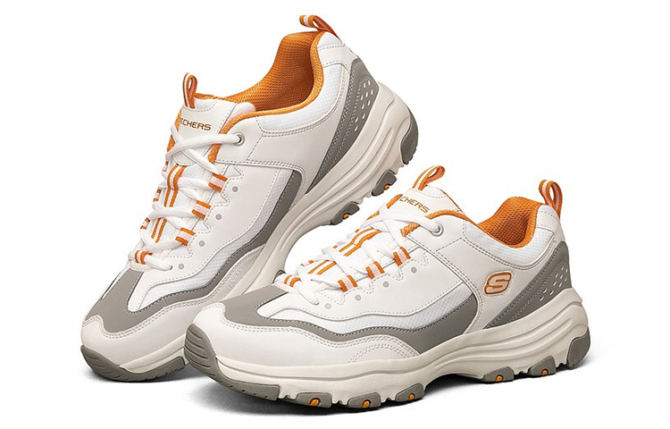 Shop Skechers D'Lites I-Conik Zapatillas Running Blanco/Naranja/Gris 8790091-WMLT
