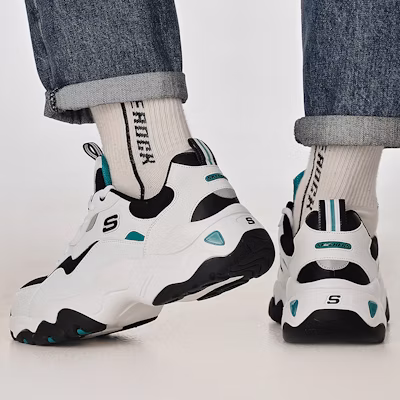 Skechers D'LITES 低筒運動休閒鞋 男款 黑白 Sizing Skechers D'LITES 低筒運動休閒鞋 男款 黑白