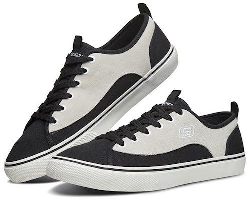Skechers v'lites 耐磨防滑 低筒休閒板鞋 黑白色 Lookbook Skechers v'lites 耐磨防滑 低筒休閒板鞋 黑白色