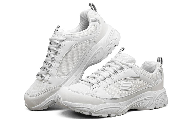 Lookbook Skechers 白色低帮休闲鞋 999873-WHT